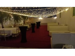 Decorated tables and clean chairs for rent in Dubai.