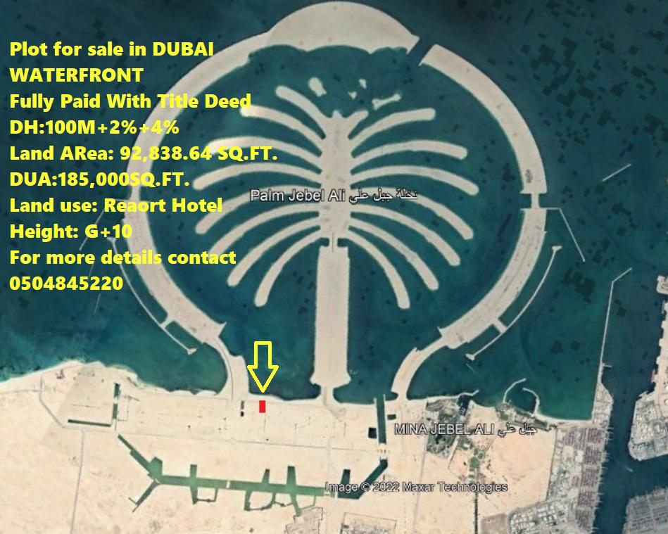  WATERFRONT .... PLOT FOR SALE IN DUBAI